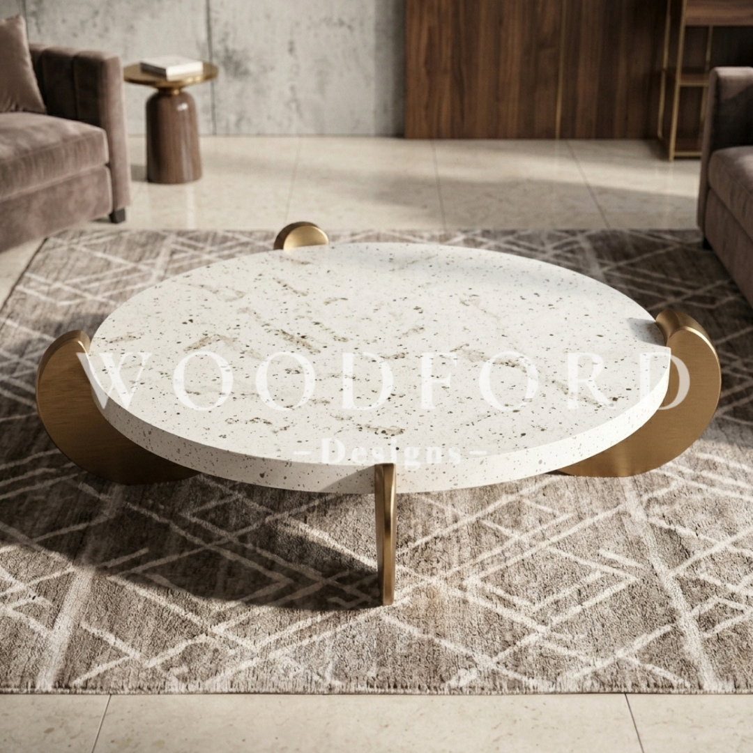 Woodford Modern Sculptural Terrazzo Center Table - Image 2