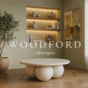 Woodford Luxury Sculptural Travertine Sphere Coffee Table