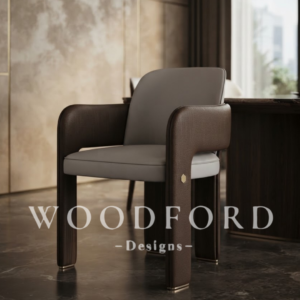 Woodford Luxury Executive Walnut & Leather Dining Chair