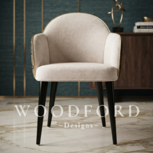 Woodford Luxury Dual-Tone Jacquard & Velvet Dining Chair
