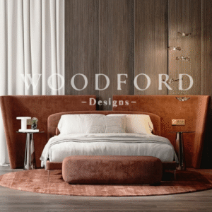 Woodford Modern Velvet Bed Set with Settee Bench (Rust/Terracotta)
